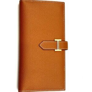 Hermes Bearn Wallet - Gold Epsom Leather EUC!